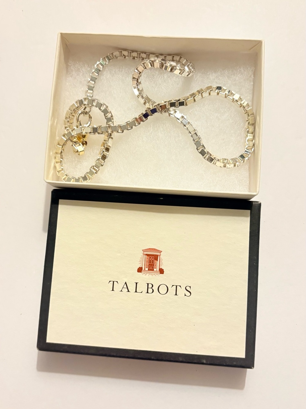 Talbots Silver Box Chain Necklace